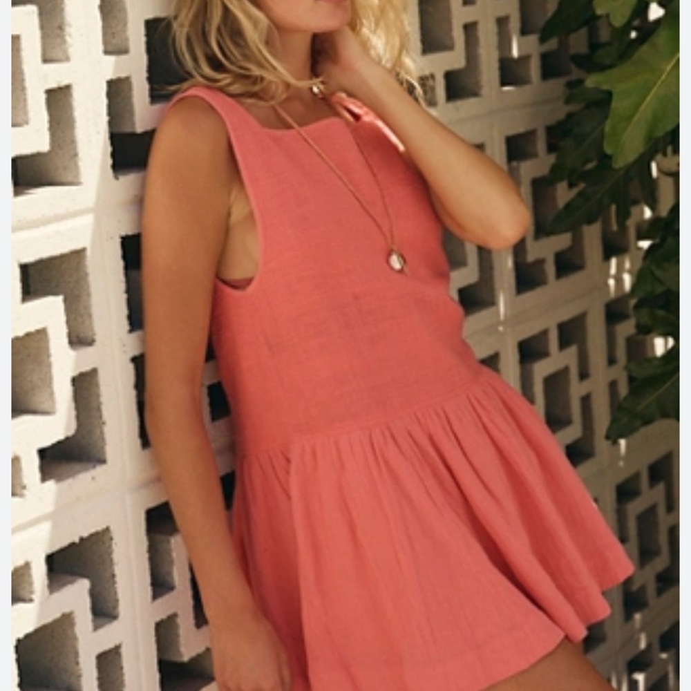 Free People Coral Mini Dress